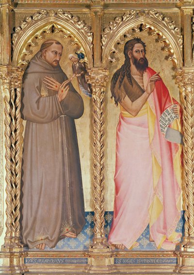 St. Francis of Assisi and St. John the Baptist, (detail) by Giovanni del Biondo dal Casentino